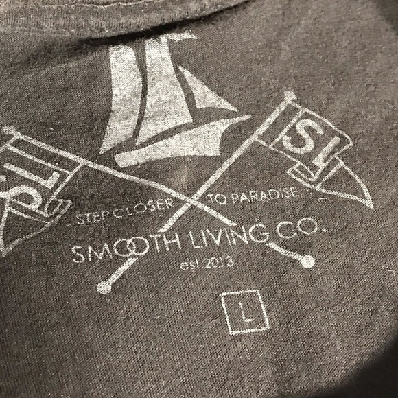 Smooth Living Co Men’s Palm Trees Black Teal Graphic Tee - Picture 7 of 7